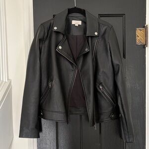 LOFT Black Leather Moto Jacket